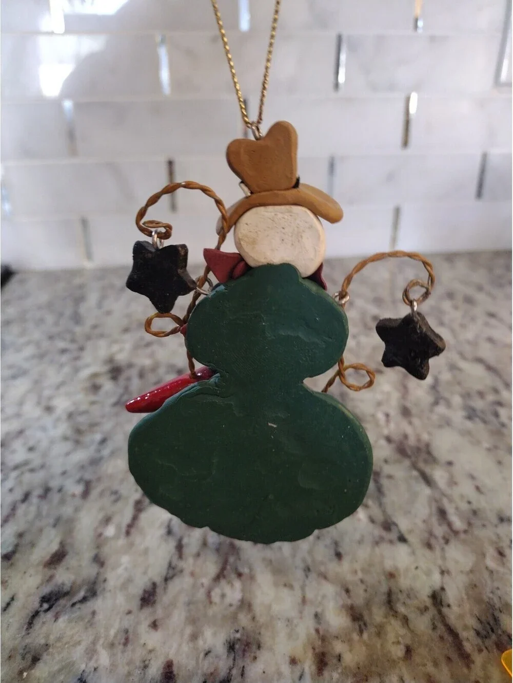 Western Cowboy Christmas Ornament Snowman Desert Cactus Chili Peppers 4.5